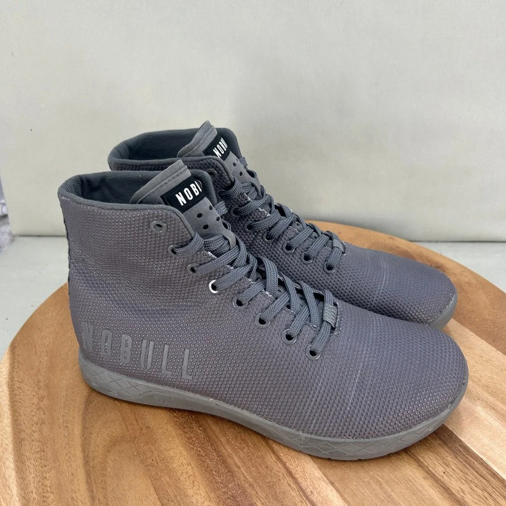 NOBULL High Top Trainer Dark Grey Charcoal Mesh Mens 9.5 Women 11 Cross Training